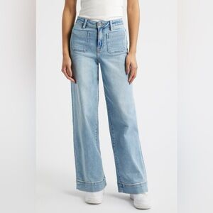 Women's Classic Light Blue Wide Leg Jeans